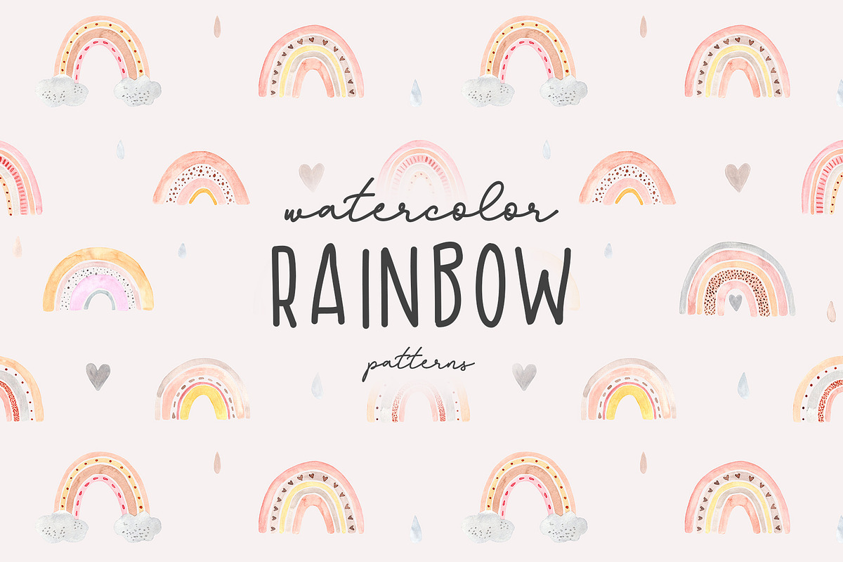Watercolor Rainbow. Cute Patterns in Patterns - product preview 8