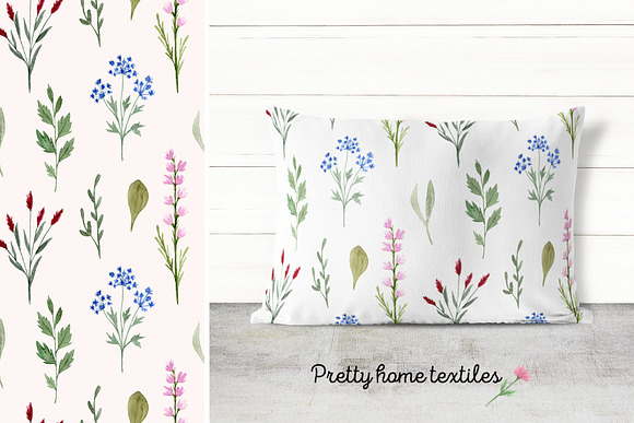 Watercolor Wildflowers. Patterns in Patterns - product preview 4