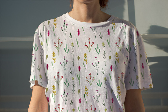 Watercolor Wildflowers. Patterns in Patterns - product preview 5