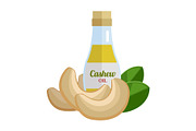 Cashew Oil Vector Illustration in