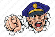 Angry Policeman Police Officer