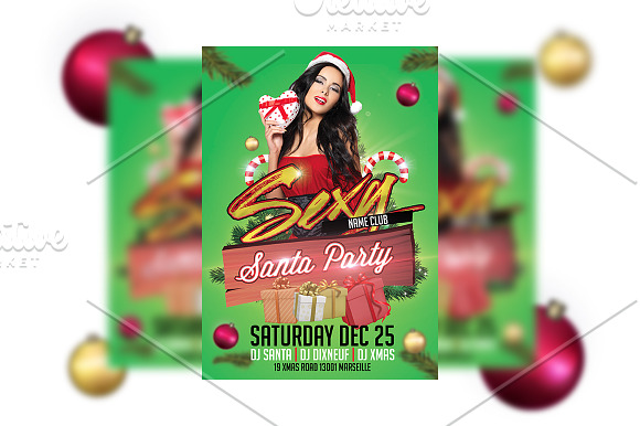 Xmas Sexy Santa Nightclub Flyer in Flyer Templates - product preview 1