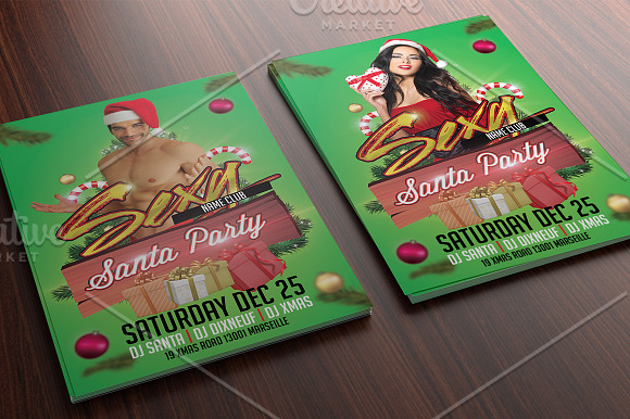 Xmas Sexy Santa Nightclub Flyer in Flyer Templates - product preview 2