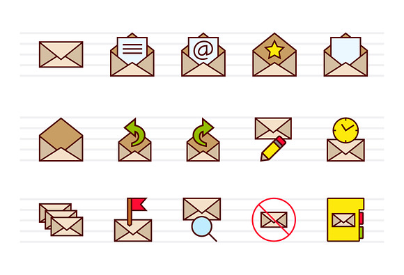 Email Color Icon Set in Contact Icons - product preview 1