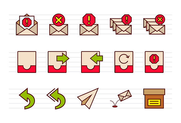 Email Color Icon Set in Contact Icons - product preview 2