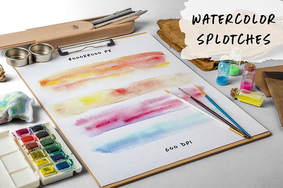 Watercolor splotches & backgrounds in Textures - product preview 10