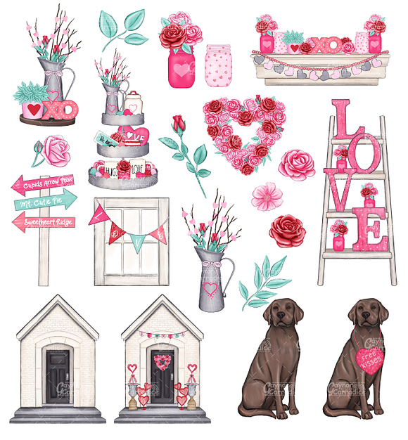 Valentines Wishes Clipart Collection in Illustrations - product preview 2
