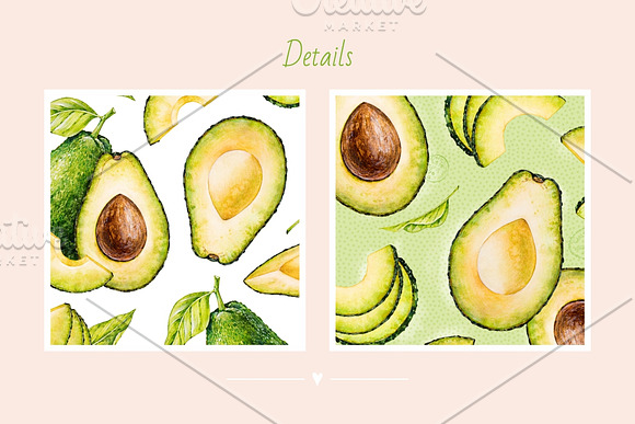 Avocado. Watercolor. in Illustrations - product preview 4