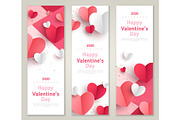 Valentines day vertical banners