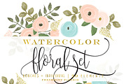 watercolor floral clipart set