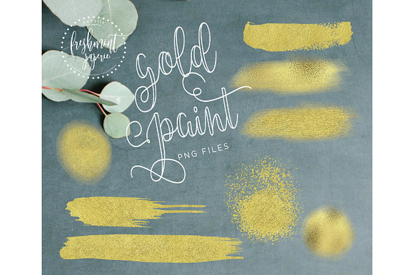 gold paint elements - brush strokes in Graphics - product preview 1