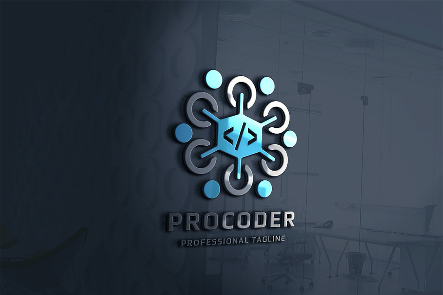 Professional Coder Logo in Logo Templates - product preview 8