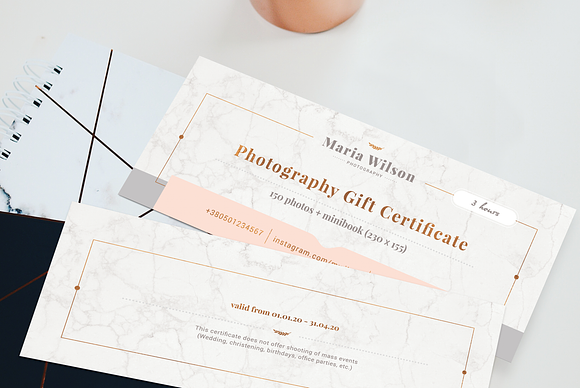 Gift certificate - Marble, Rose Gold in Card Templates - product preview 12