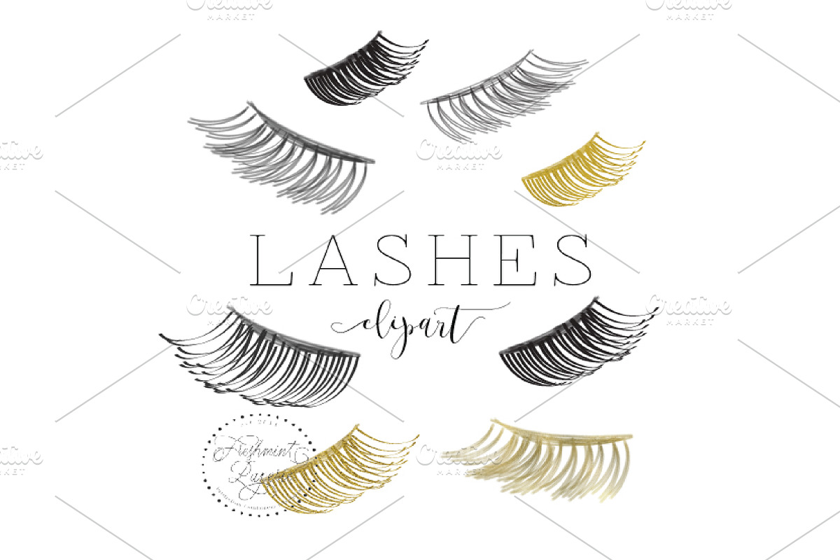 watercolor lashes clipart in Graphics - product preview 8