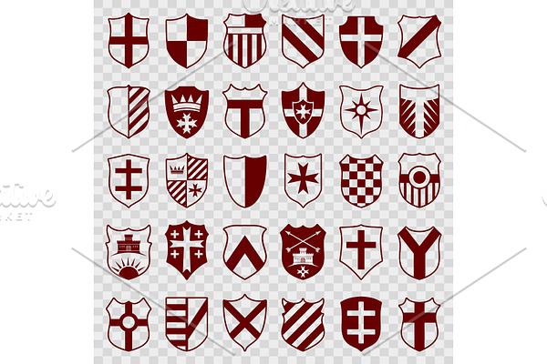 Vector set of heraldic shields