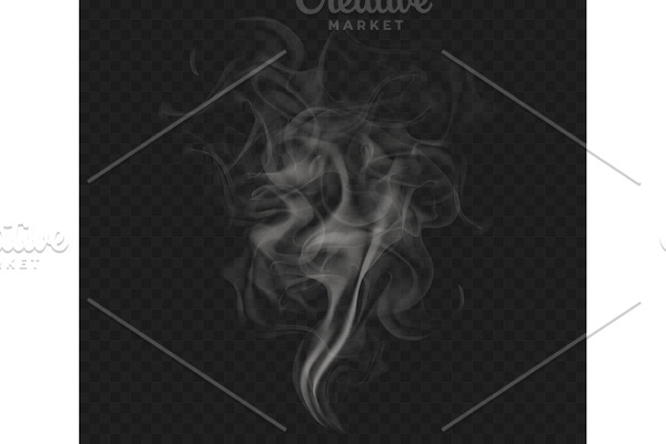 Realistic cigarette smoke or steam.