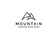 Simple mountain adventure logo