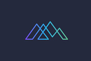 Simple modern mountain logo