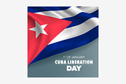 Cuba liberation day vector card
