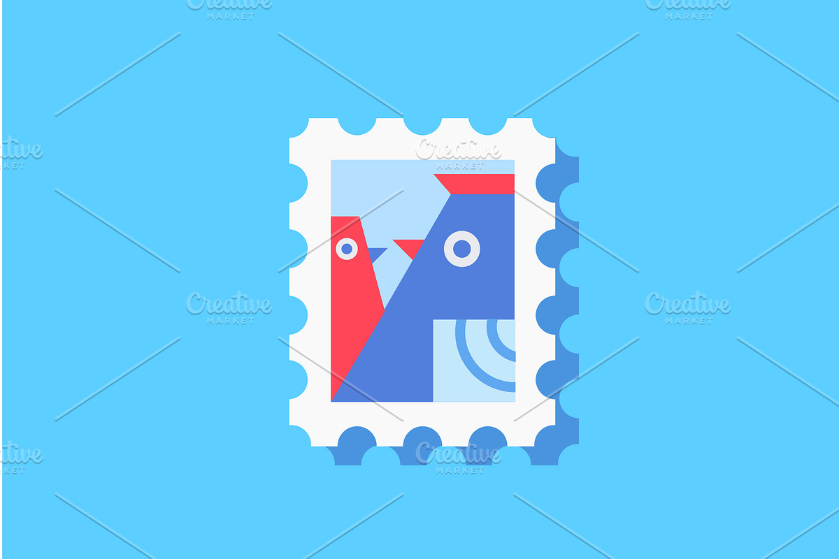 Postage Stamp Design in Postcard Templates - product preview 8