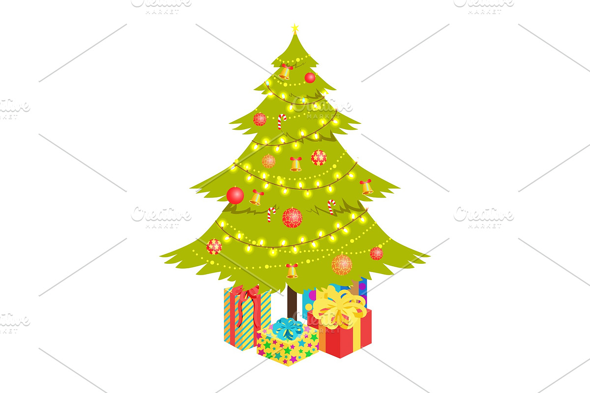 Christmas Tree and Presents Vector in Objects - product preview 8