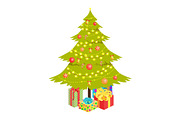 Christmas Tree and Presents Vector