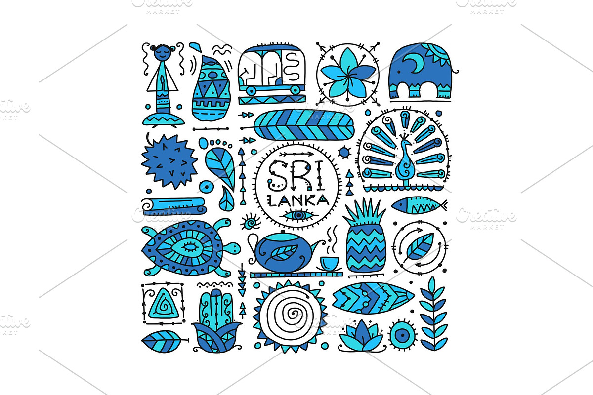 Sri Lanka travel, art background in Textures - product preview 8