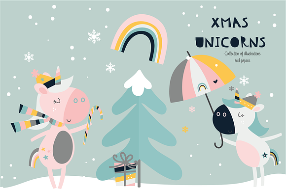 Xmas Unicorns in Illustrations - product preview 1