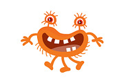 Orange Bacteria Cartoon Vector