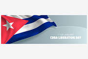 Cuba liberation day vector banner