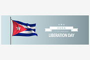 Cuba happy liberation day vector