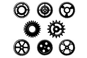 Set of metallic pinions and gears
