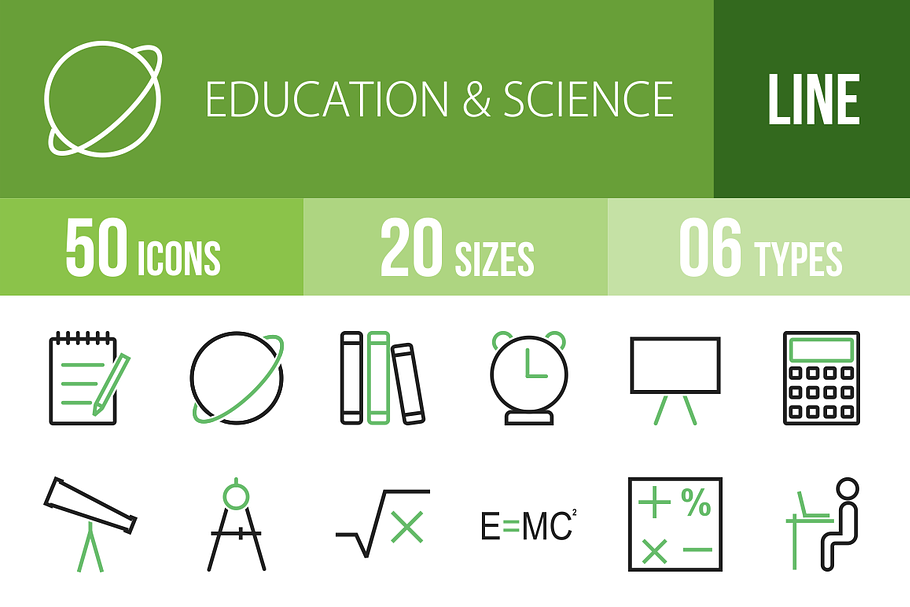 50 Education & Science Green & Black in Graphics - product preview 8
