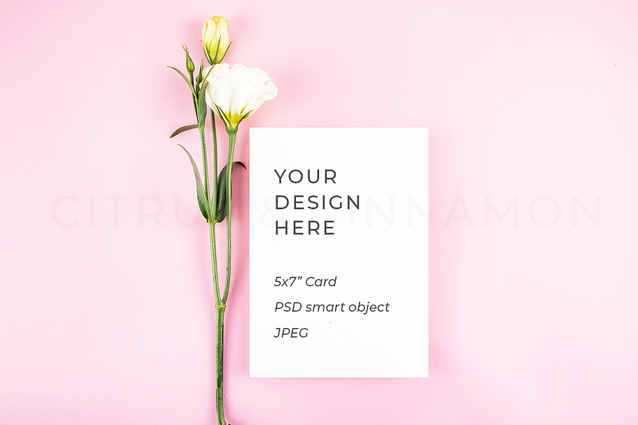 5x7 Pink Art Print Card Mockup 1819 in Print Mockups - product preview 8