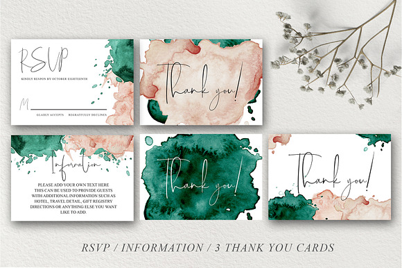 Greenery and Pink Wedding Suit in Wedding Templates - product preview 9