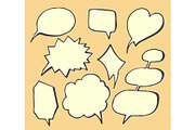 Thought Bubbles Hand Drawn Vector