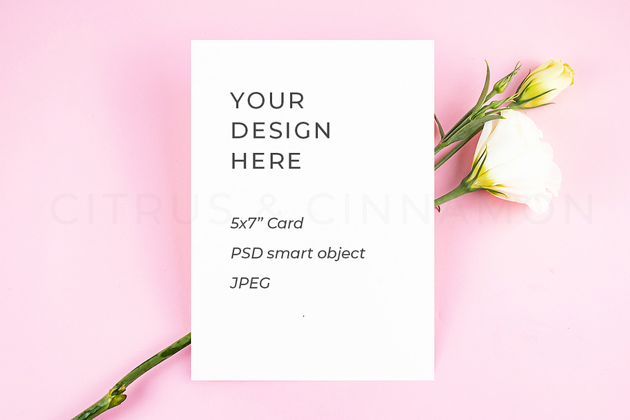 5x7 Pink Art Print Card Mockup 1821 in Print Mockups - product preview 8