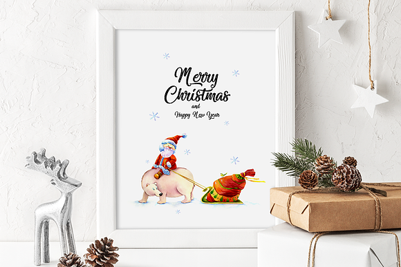 Christmas Greeting Card Template in Postcard Templates - product preview 2