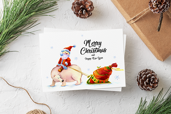 Christmas Greeting Card Template in Postcard Templates - product preview 5