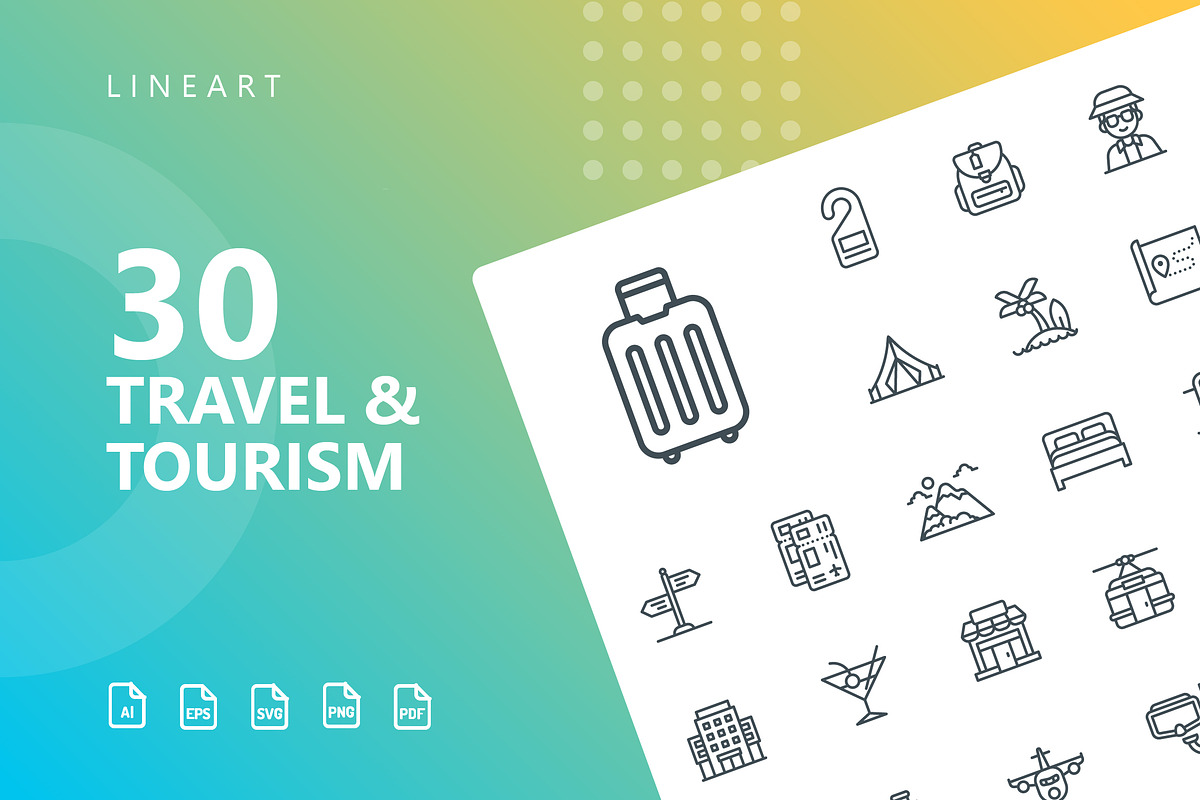 Travel & Tourism Line Icons in Icons - product preview 8
