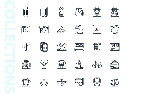 Travel & Tourism Line Icons in Icons - product preview 3