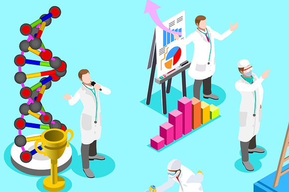 Laboratory staff isometric people in Illustrations - product preview 2
