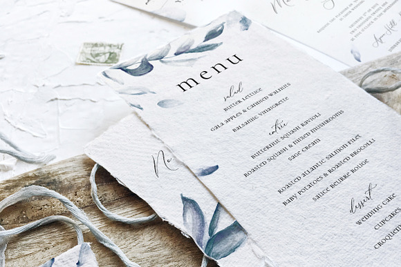 Elegant Blue Sprigs Wedding Suite in Wedding Templates - product preview 5