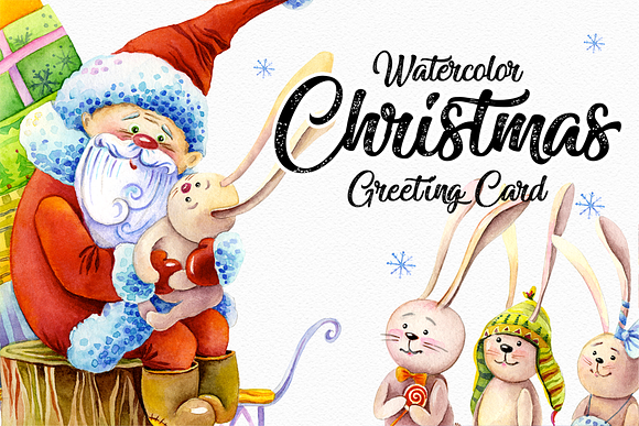 Christmas Greeting Card Template in Postcard Templates - product preview 1