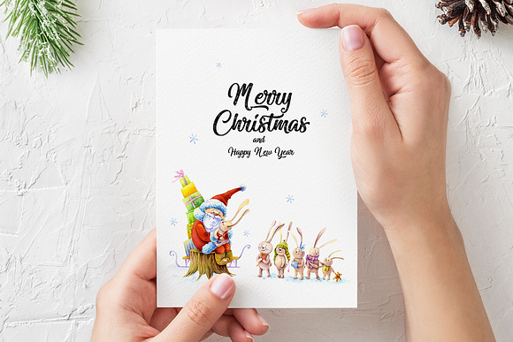 Christmas Greeting Card Template in Postcard Templates - product preview 4