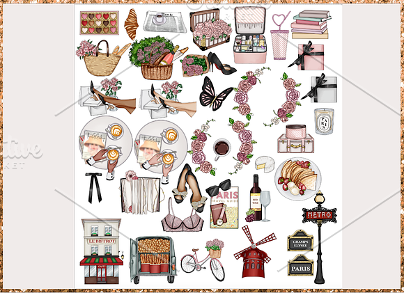Paris Clipart Png Set in Illustrations - product preview 1