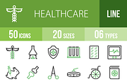 50 Healthcare Green & Black Icons