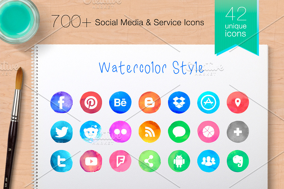 Vector Social Media Icons -ProColour in Vector Social Icons - product preview 8