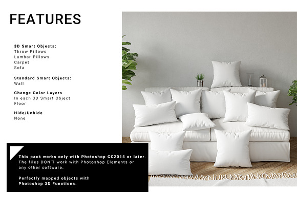 Throw Pillows Lumbar Pillows & Sofa in Product Mockups - product preview 1