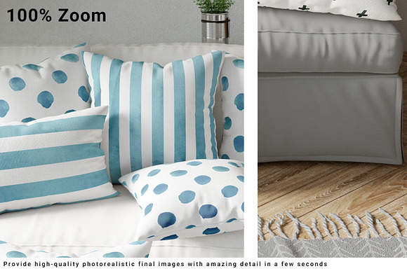 Throw Pillows Lumbar Pillows & Sofa in Product Mockups - product preview 2